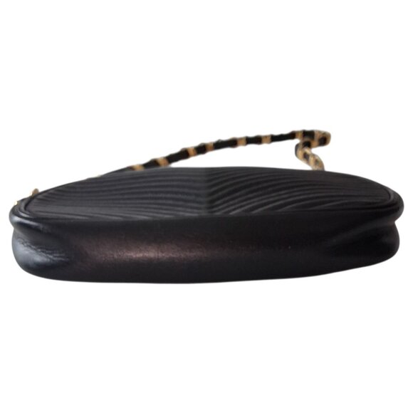 RARE Vintage Revillon French Oval Quilted Leather Antique 80s Handbag - Picture 5 of 10